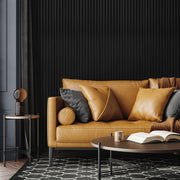 Acoustic Slat Wood  94.5" Wall Panel - Matte Black & Black Felt