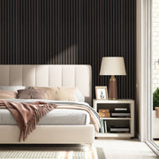 Acoustic Slat Wood  46.85" Wall Panel - Smoked Oak & Black Felt