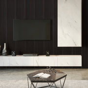 Acoustic Slat Wood  94.5" Wall Panel - Smoked Oak & Black Felt