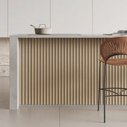 Acoustic Slat Wood  46.85" Wall Panel - Oak & Gray Felt
