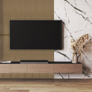 Acoustic Slat Wood  46.85" Wall Panel - Natural Oak & Black Felt