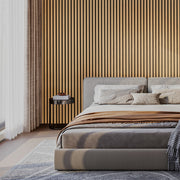 Acoustic Slat Wood  94.5" Wall Panel - Natural Oak & Black Felt