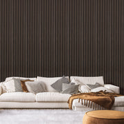 Acoustic Slat Wood 94.5" Wall Panel - Dark Walnut & Black Felt