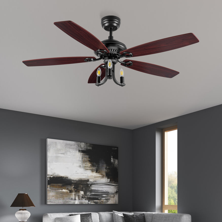 Anka DC Candelabra Ceiling Fan with Light and Remote Control