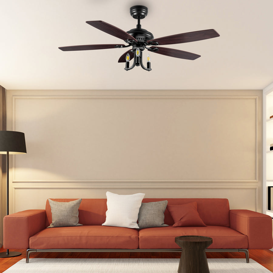 Anka DC Candelabra Ceiling Fan with Light and Remote Control