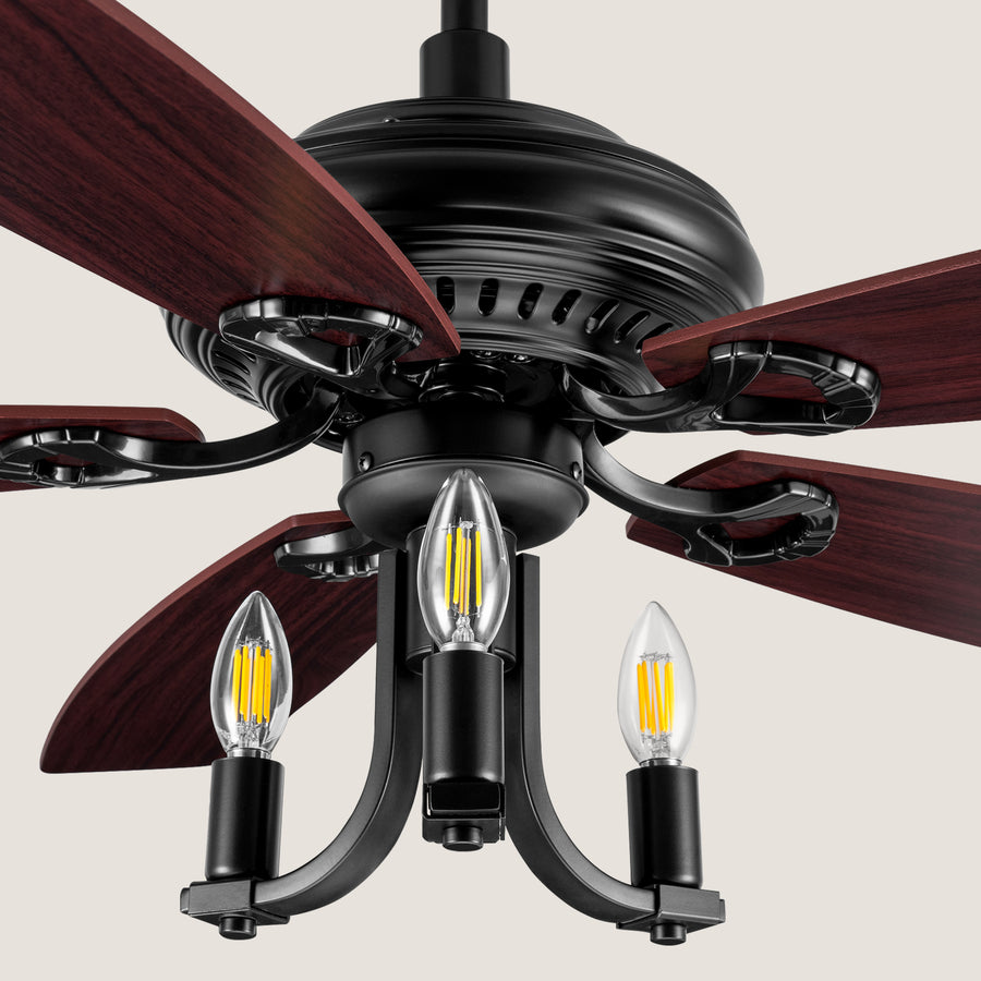 Anka DC Candelabra Ceiling Fan with Light and Remote Control