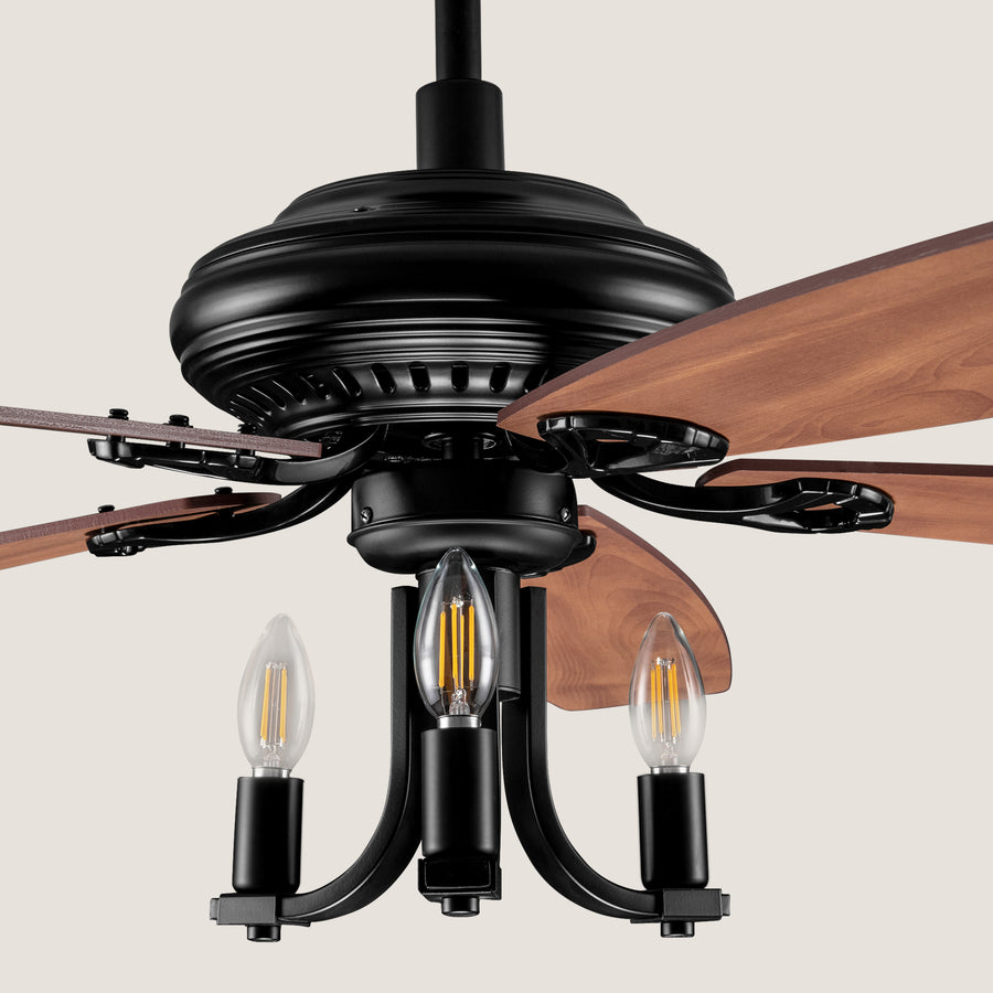 Anka DC Candelabra Ceiling Fan with Light and Remote Control