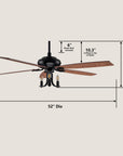 Anka DC Candelabra Ceiling Fan with Light and Remote Control