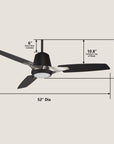 Avior 52" AC Ceiling Fan with LED Light and Wall Control