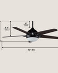 Azha 52" DC Alexa Ceiling Fan with Dimmable Light and Remote Control