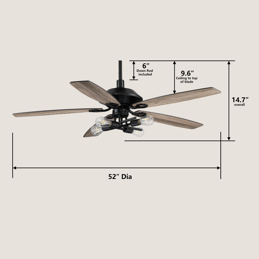 Cara DC Fan with Remote Control and Light