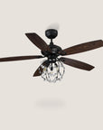 Carme DC Crystal Ceiling Fan with Remote Control and Light