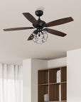 Carme DC Crystal Ceiling Fan with Remote Control and Light