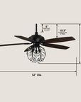 Carme DC Crystal Ceiling Fan with Remote Control and Light