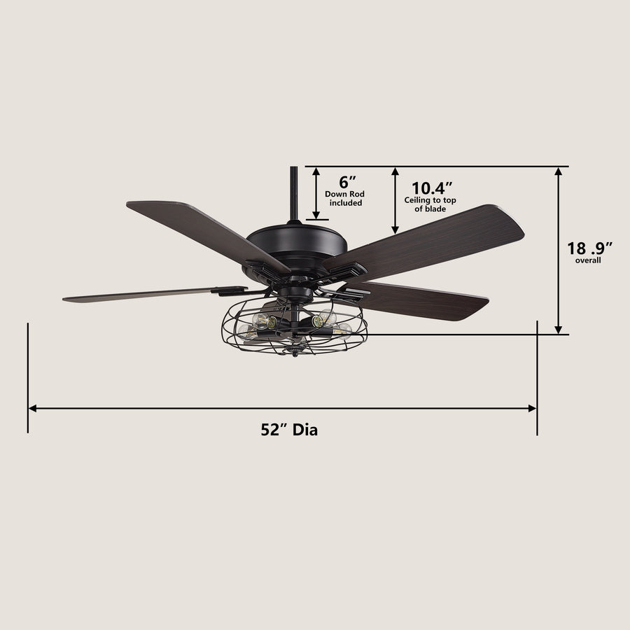 Castir DC Motor Fan with Remote Control and Light