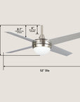 Dione 52" AC Ceiling Fan with LED Light and Wall Control