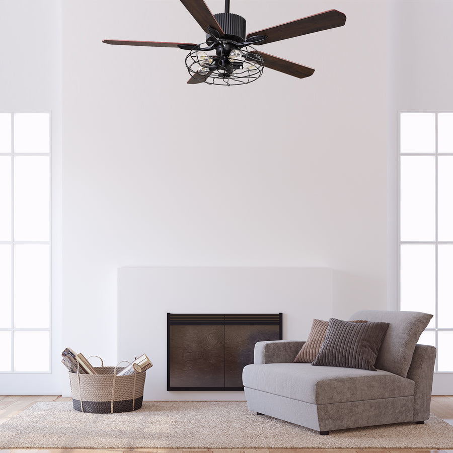 Himalia 52" AC Ceiling Fan with Wall Control and Light