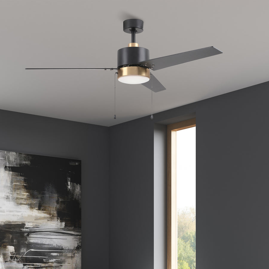 Jovian 52" AC Ceiling Fan with LED Light and Pull-Chain Control