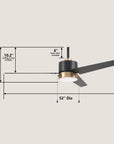 Jovian 52" AC Ceiling Fan with LED Light and Pull-Chain Control