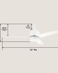 Jovian 52" AC Ceiling Fan with LED Light and Pull-Chain Control