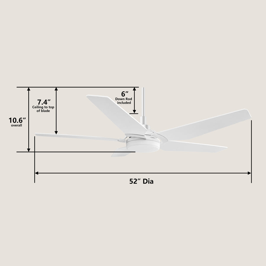 Antares 52" Smart DC Ceiling Fan with Voice Control and LED Lighting