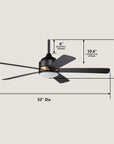 Magi 52" DC Smart Ceiling Fan With LED Light and Wall Control