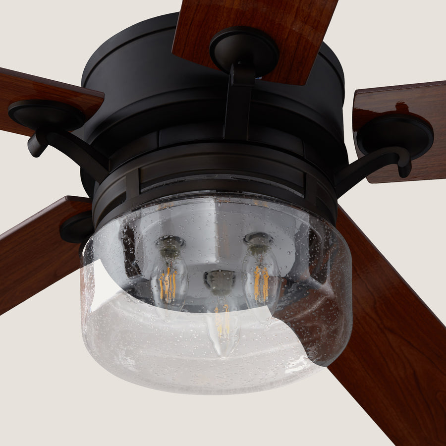 Mira AC Ceiling Fan with Light and Wall Switch Control