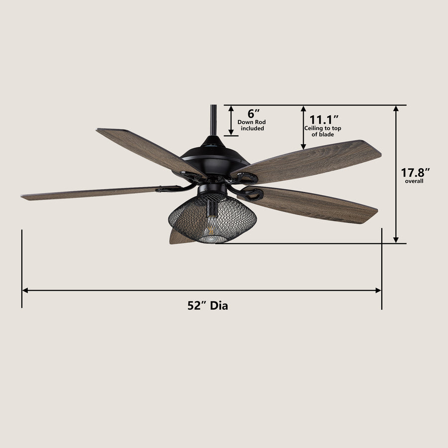 Morava 52" DC Ceiling Fan with Light and Remote Control