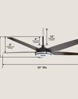 Naos 52" Smart DC Ceiling Fan with Remote Control and LED Light