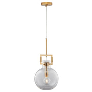 Modern and sleek, this charming single light pendant offers an understated, yet unique design statement. Featuring a geometric design, the silver finish clear class shade emits a soft, inviting glow. The glass shade is held by a stylish open metal square. A perfect design style that blends easily with a variety of home interior style.