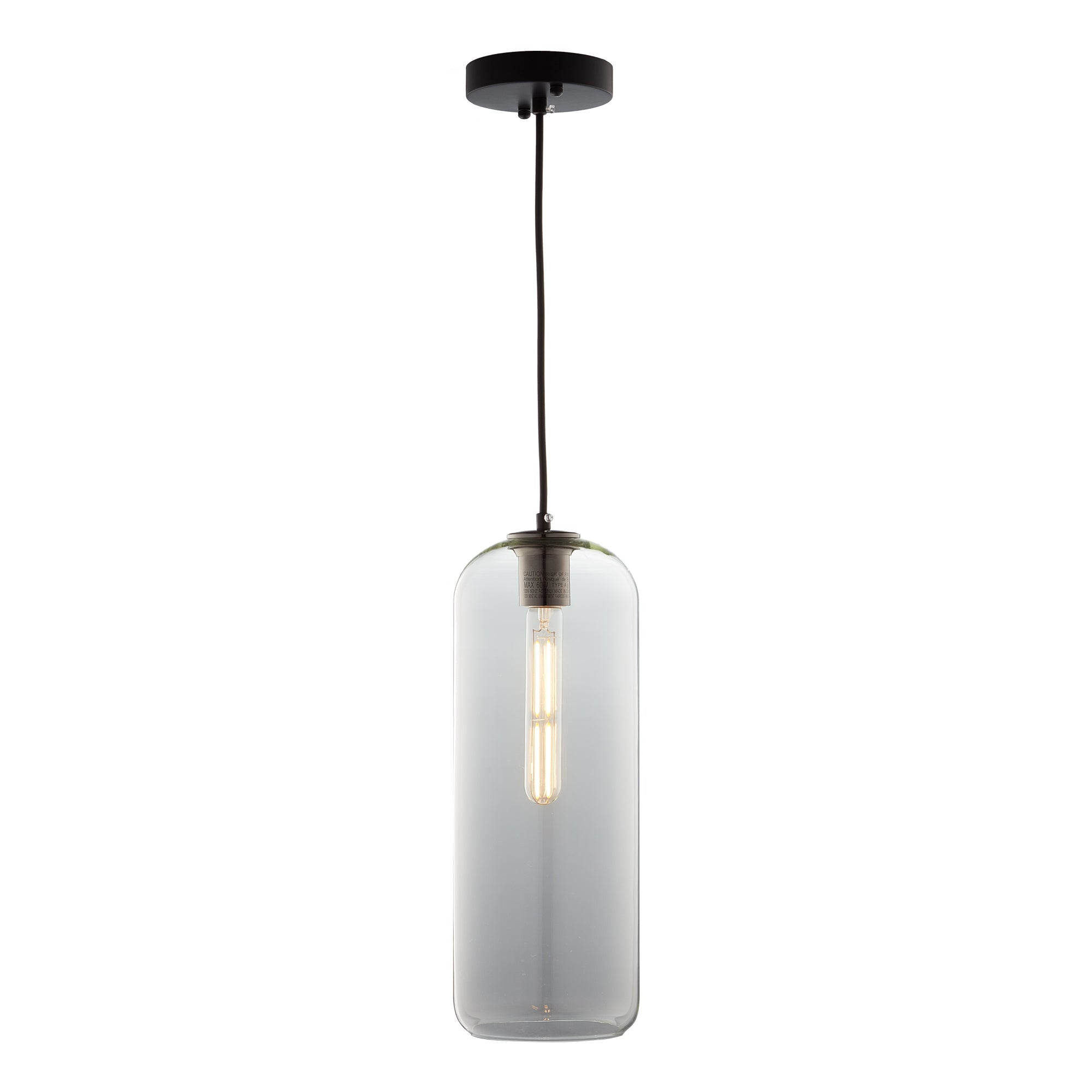 The Orion Cylinder Pendant Light Collection by Carro Home brings a bright and confident touch with a clean, simple design. Descending from a single hanging cord, a smoothly shaped, cylindrical glass shade is capped with sleek metal pieces that are highlighted with beautifully finished metal accents, lending a dynamic touch to this handsome piece.