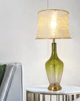 Carro Home Carnation Translucent Glass Table Lamp 31" - Green Ombre/Golden Yarn Shade (Set of 2)