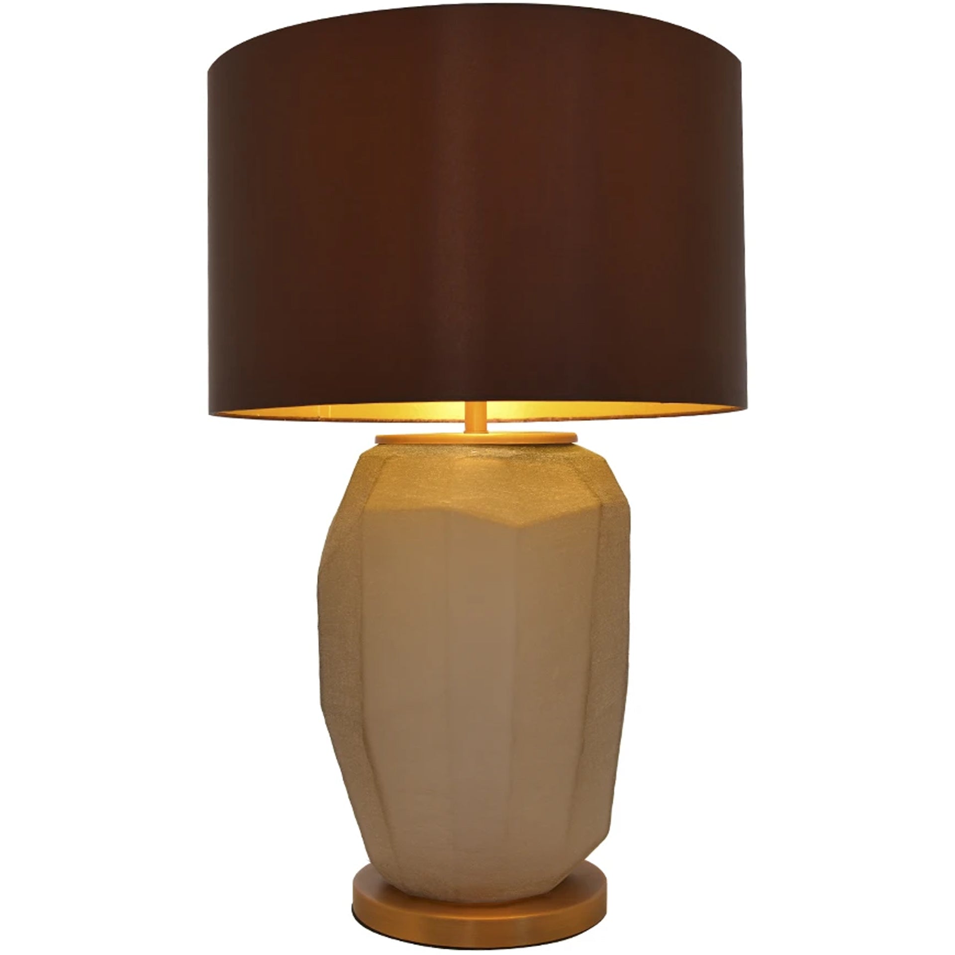 Carro Home Iris Sculpted Glass Table Lamp 30" - Spiced Apricot/Chocolate Brown