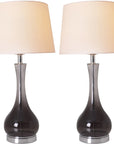 Carro Home Jasmine Smoke Gray Ombre Glass Table Lamp 28" - Smoke Gray/White (Set of 2)