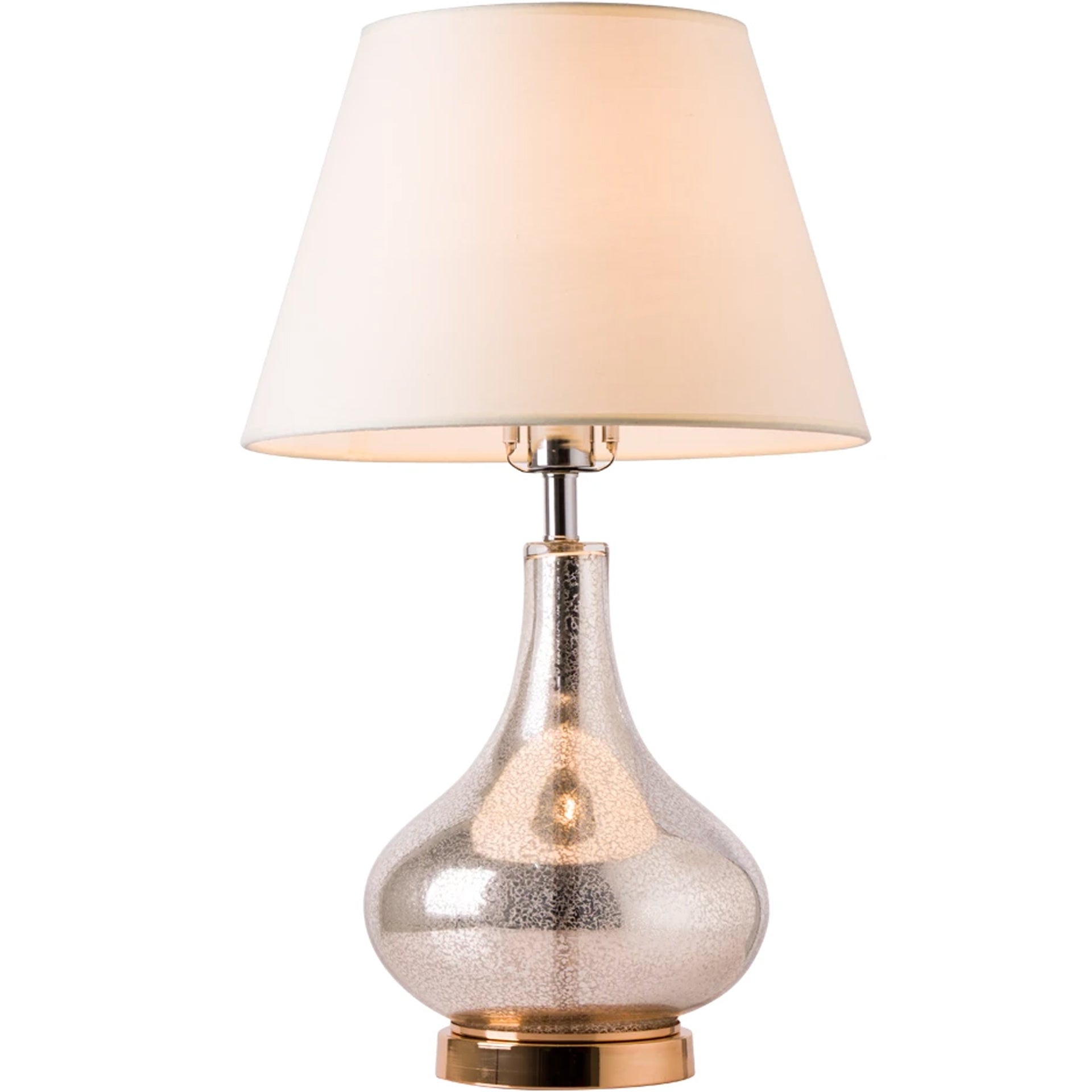 Carro Home Lotus Little Gold Mercury Glass Table Lamp 24" - Gold Mercury/Ivory White