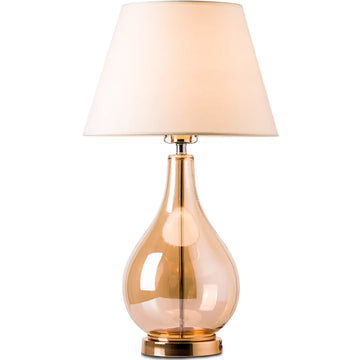 Carro Home Rose Champagne Glass Jar 25" Table Lamp - Clear Gold/Ivory White