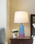 Carro Home Rosemary Ombre Glass Table Lamp 25" - Blue & Purple Ombre/Ivory White (Set of 2)