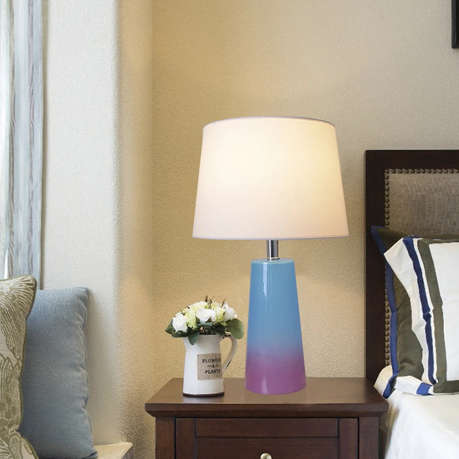 Carro Home Rosemary Ombre Glass Table Lamp 25" - Blue & Purple Ombre/Ivory White (Set of 2)