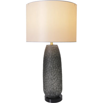 Carro Home Sakura Petals Textured Cylinder Glass Table Lamp 29" - Smoke Gray/Light Gray