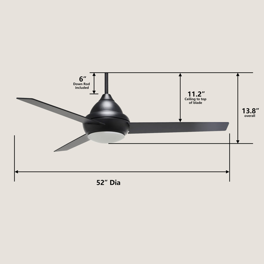 Thebe 52" DC Remote Control Ceiling Fan with Light