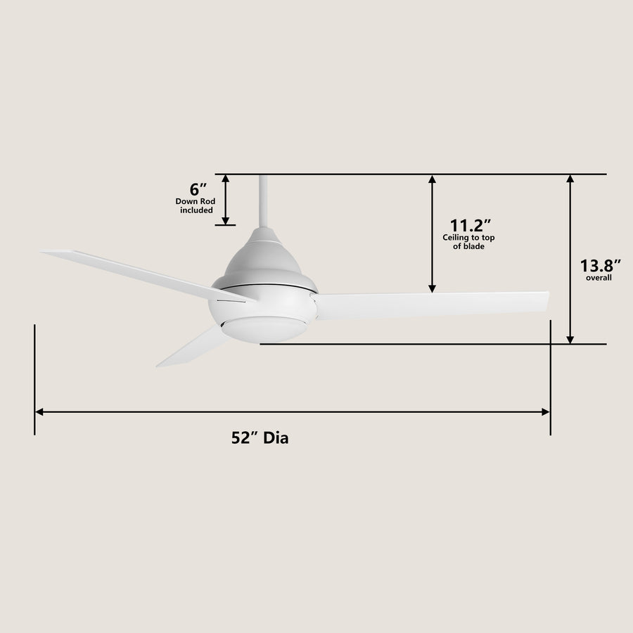 Thebe 52" DC Remote Control Ceiling Fan with Light