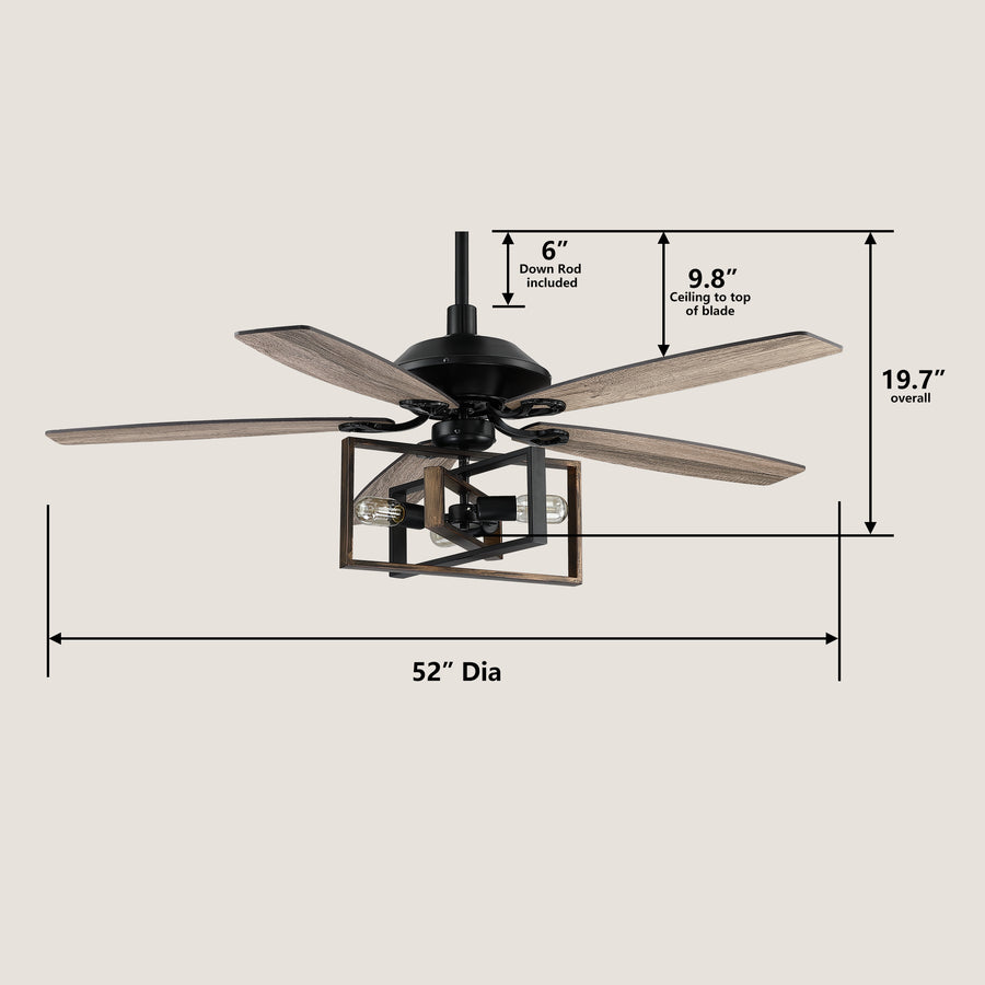 Zania DC Ceiling Fan with Light and Remote Control